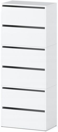 Szafka Na Buty Biała 150 CM Wysoka Modułowa Bez Siedziska Loft Regał na Arena.pl