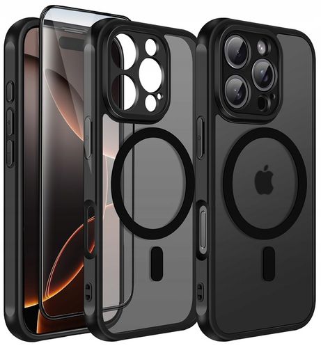 Etui do iPhone 16 Pro do MagSafe MATT CASE WZMACNIANE 360° Szkło 5D PREMIUM na Arena.pl