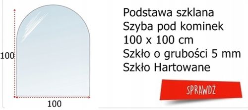 SZYBA PODSTAWA POD Kominek Hartowana szkło 80X60 blacha na Arena.pl