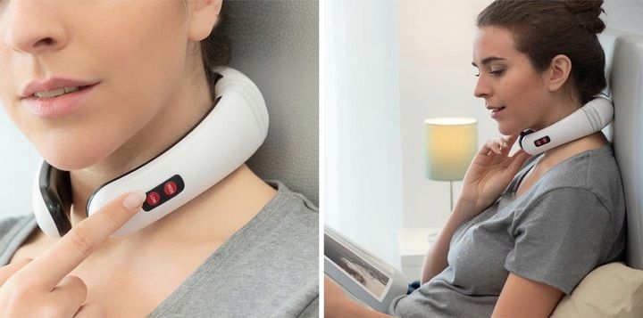 MASAŻER ELEKTROSTYMULATOR SZYI KARKU TENS EMS 2W1 ELEKTRODY TERAPIA PRĄDEM zdjęcie 7
