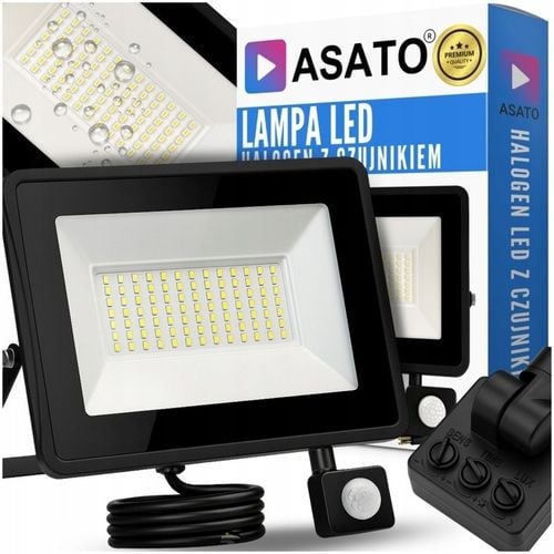 Halogen LED 50W Lampa Naświetlacz z Czujnikiem Ruchu Zmierzchu na Arena.pl