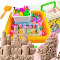 DUŻY NATURALNY PIASEK KINETYCZNY 3KG+BASEN FOREMKI PIASKOWNICA DLA DZIECI