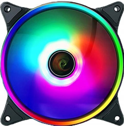 Wentylator RGB Dual LED RING RAINBOW V2 12cm Molex zdjęcie 1