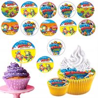 OPŁATEK na BABECZKI MUFFINKI zestaw na urodziny 12szt. - SUPER ZINGS BAJKA