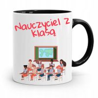 Kubek Czarny Prezent Dzień Nauczyciela Z Klasą Z Nadrukiem Ze Zdjęciem