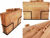 Zestaw desek bambusowych do krojenia kpl stojak