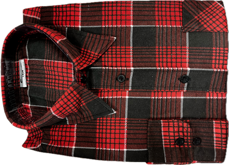 Koszula Robocza Flanelowa Leon Czerwona- L Wzrost 182 Kołnierzyk 42 zdjęcie 4