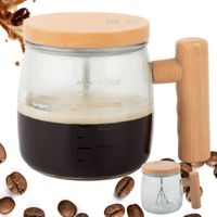 Kubek samomieszający do kawy, herbaty i innych napojów, szkło, elektryczny, 400 ml