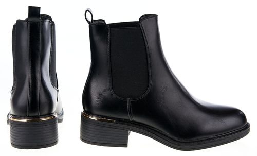 Botki sztyblety na niskim obcasie czarne Rozmiar obuwia - 38 na Arena.pl