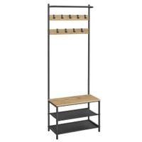 Wieszak do przedpokoju z siedziskiem i półką na buty dąb artisan