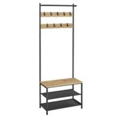 Wieszak do przedpokoju z siedziskiem i półką na buty dąb artisan