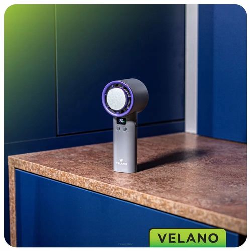 Wentylator RĘCZNY podróżny AKUMULATOROWY 4000mAh wyświetlacz REGULACJA na Arena.pl