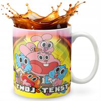 KUBEK 330ml GRAFIKA PREZENT ŚWIĘTA WZÓR - BAJKA GUMBALL + IMIĘ