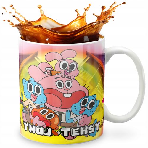 KUBEK 330ml GRAFIKA PREZENT ŚWIĘTA WZÓR - BAJKA GUMBALL + IMIĘ na Arena.pl