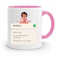 Kubek Różowy Prezent Dla Mamy Matki Mother Is... Z Nadrukiem Ze Zdjęciem