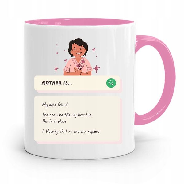 Kubek Różowy Prezent Dla Mamy Matki Mother Is... Z Nadrukiem Ze Zdjęciem zdjęcie 1