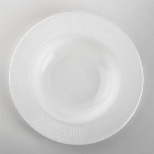 TALERZ GŁĘBOKI DO ZUPY 24 CM BIAŁY TŁOCZONY BRZEG OBIADOWY KARBOWANY OPAL na Arena.pl