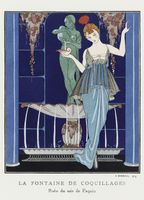 Plakat 13x18cm La Fontaine, Barbier Vintage do Salonu