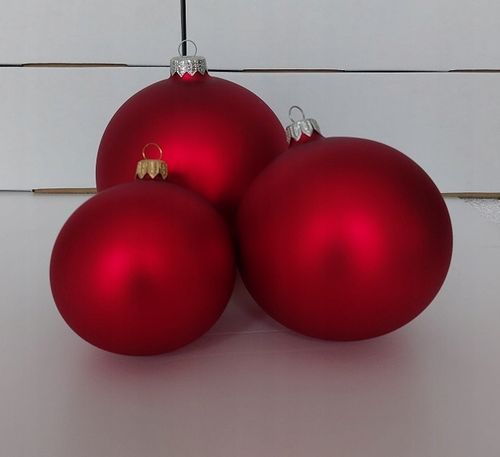 Bombki choinkowe czerwone DUŻE CZERWONY MAT szklane 12 cm super czerwień na Arena.pl
