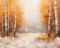 Plakat 50x40cm Jesienne Brzozy