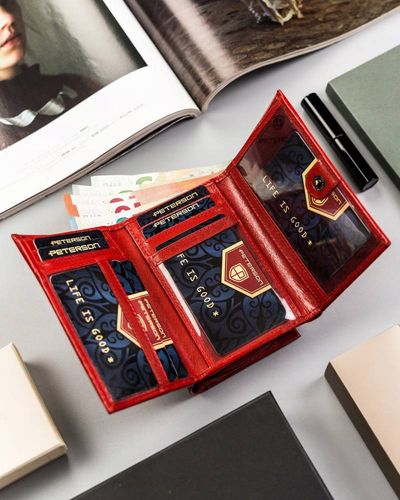 elegancki portfel damski ze skóry naturalnej - peterson na Arena.pl