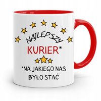 Kubek Czerwony Dla Kuriera Najlepszy Kurier Z Nadrukiem Ze Zdjęciem