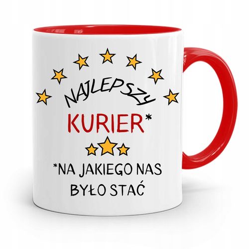 Kubek Czerwony Dla Kuriera Najlepszy Kurier Z Nadrukiem Ze Zdjęciem na Arena.pl