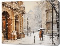 Obraz 90x70cm Zimowy Spacer Starym Miastem