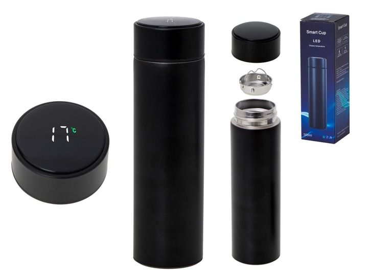 Kubek termiczny termos smart LED 500ml czarny zdjęcie 1