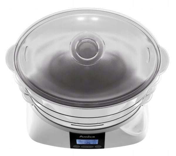 Parowar Amica PT3012 900W 10,8L 3 Pojemniki Wyświetlacz Timer Biały zdjęcie 2
