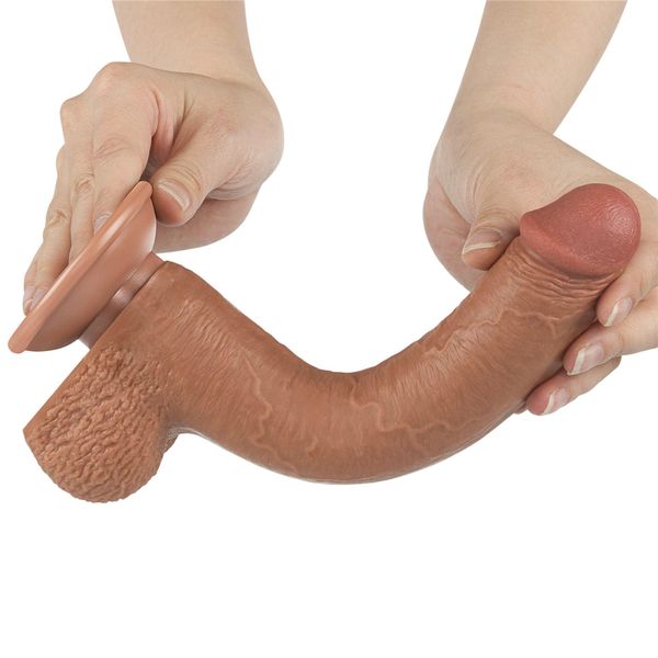 9'' Sliding Skin Dual Layer Dong Brown zdjęcie 5