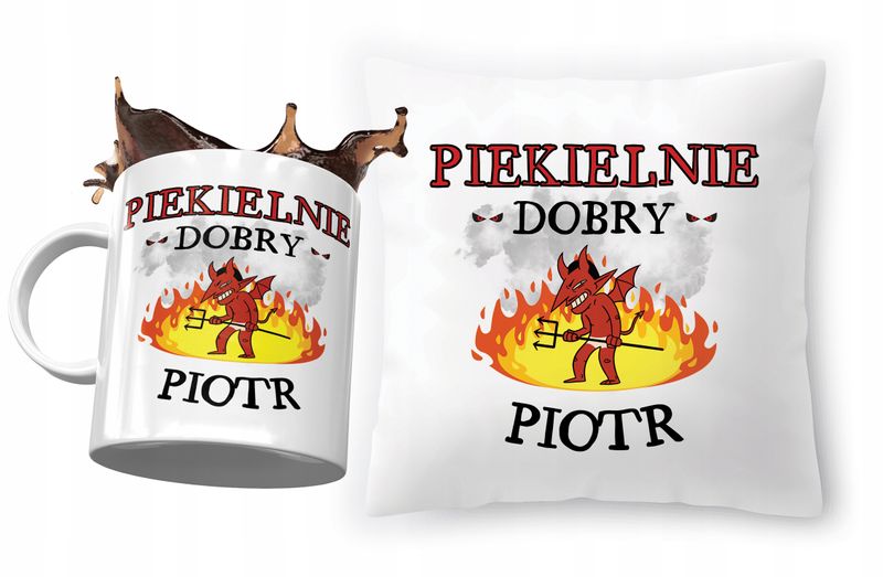 Zestaw Dla Piotra Poduszka + Kubek Na Prezent Z Nadrukiem Ze Zdjęciem zdjęcie 1