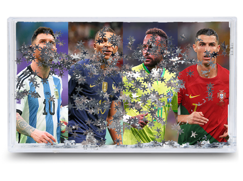 Akwarium - Ramka wodna 3D - Messi, Ronaldo, Neymar, Mbappe na Arena.pl