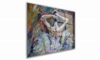 OBRAZ NA SZKLE PROSTOKĄTNY 100x70cm 005 Baletnica w trakcie ćwiczeń