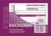 rachunek a6 dla zwol. z vat poz. 234-5