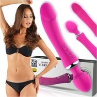 LUKSUSOWY WIBRATOR DAMSKI 2w1 PODGRZEWANY DO 45stC - USB DAWCA ORGAZMÓW