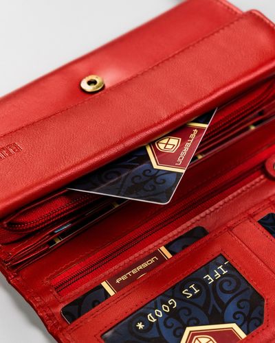 skórzany portfel damski na karty - peterson na Arena.pl