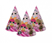 czapeczki papierowe lol glitterati 6szt. | 90865