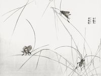 Plakat 100x75cm Świerszcz Suzumushi Morimoto Toko Japoński Vintage