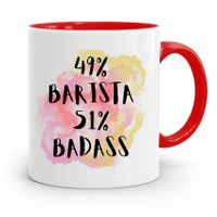 Dla Baristy Baristki Kawiarki Kubek Czerwony Z Nadrukiem Ze Zdjęciem