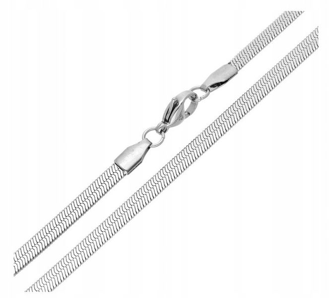 NASZYJNIK SREBRNY DAMSKI STAL CHIRURGICZNA ŻMIJKA 4 mm 45 CM zdjęcie 1
