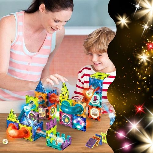 KLOCKI MAGNETYCZNE KONSTRUKCYJNE ŚWIECĄCY KULODROM TOR EDUKACYJNE PANELE 75 na Arena.pl