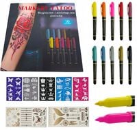Tatuaze Dla Dzieci Tatuaze Zmywalne Dla Dzieci Szablony + 10x Flamastry