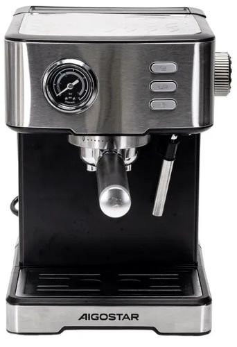 Ekspres Do Kawy Ciśnieniowy 1400W Kolbowy 20 Bar 1,7 L Stalowy Aigostar na Arena.pl