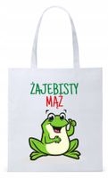 Dla Chłopaka Męża Prezent Torba Eco Biała Shopper Z Nadrukiem Ze Zdjęciem