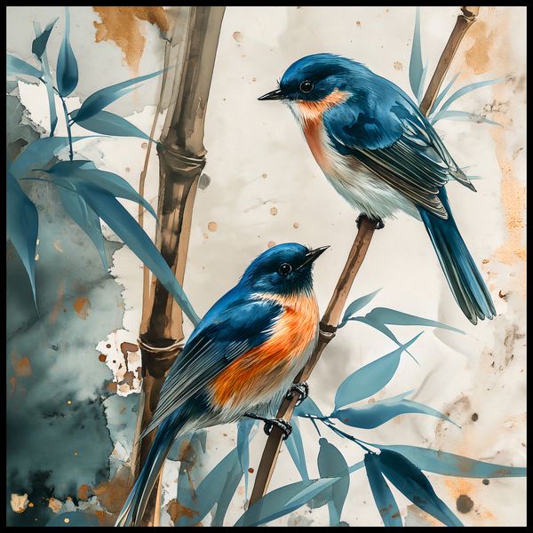 Plakat 80x80cm Trzy Ptaki zdjęcie 2