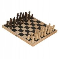 SZACHY DREWNIANE KLASYCZNE 39x39 cm Gra Logiczna Szachownica dla Dzieci