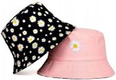 Kapelusz Czapka BUCKET RYBACKI dwustronn stokrotki