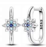 Piękne Kolczyki Srebrne Gwiazdki Rodowane Kolczyki Srebro próby s925