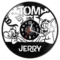 Zegar ścienny z płyty winylowej Tom i Jerry 1762.14
